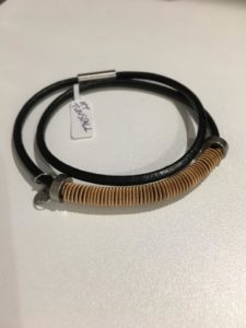 KT Tunstall – guitar string coil on wraparound leather bracelet