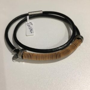 KT Tunstall – guitar string coil on wraparound leather bracelet