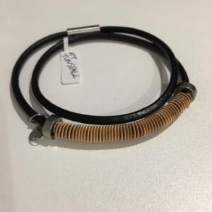 KT Tunstall – guitar string coil on wraparound leather bracelet