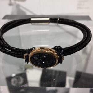 Pendulum – Black Strings Bracelet with Druzy Stone – Summer 2017 Shows