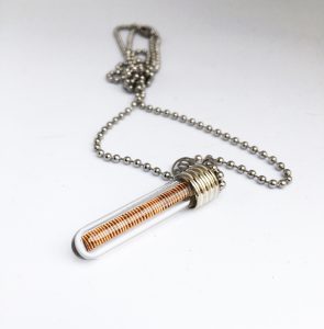 Drake White – Test Tube Coil Pendant (on 30 inch ball chain) £70